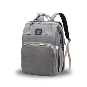 Sac à dos à langer gris-Lit berceau intégré