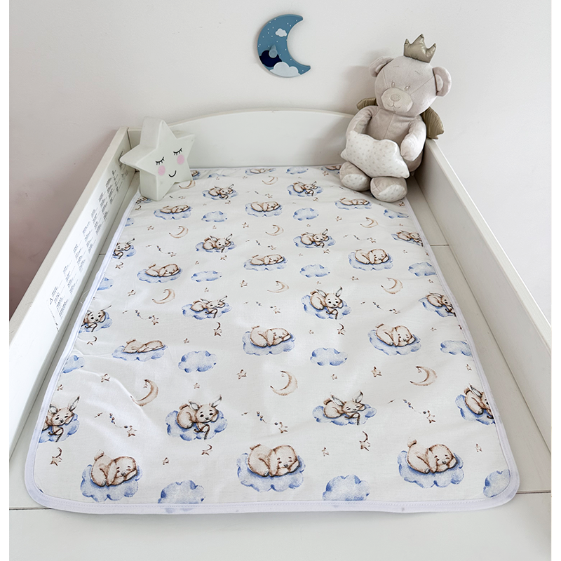 Tapis à langer imperméable koala bleu/beige