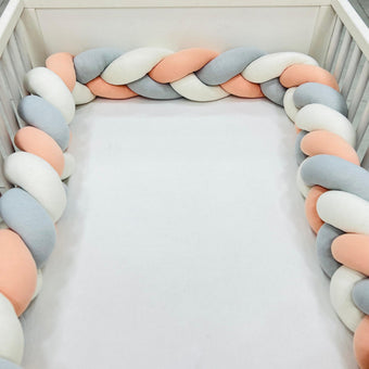 Tour de Lit corail gris écru