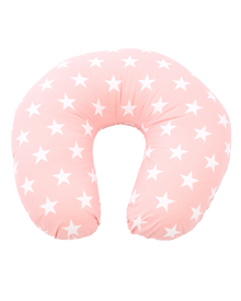 Coussin d’allaitement grandes étoiles rose