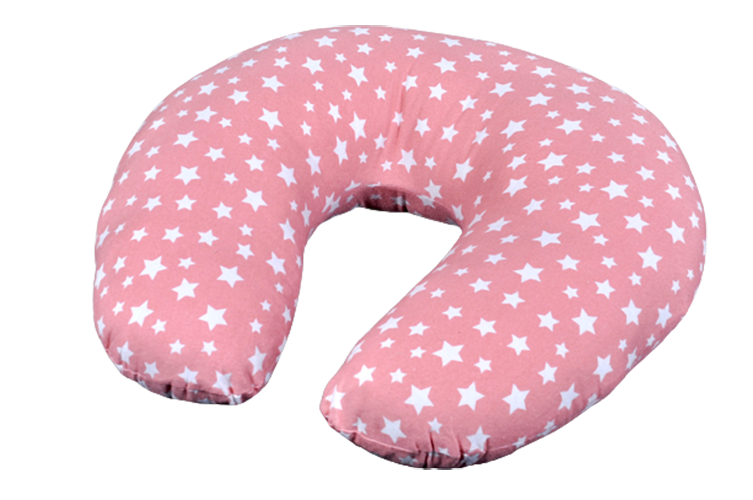 Coussin d’allaitement -petites étoiles rose