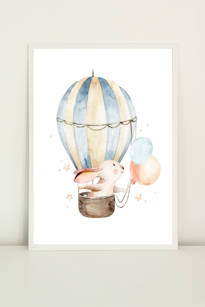Tableau décoratif - montgolfière lapin