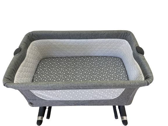 Housse pour berceau et cododo en coton 85 x 50 cm - gris étoiles blanc