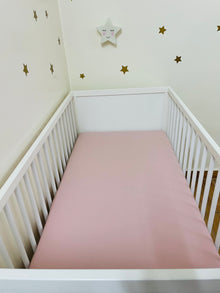 Drap housse rose pour lit bébé 120 x 60 cm