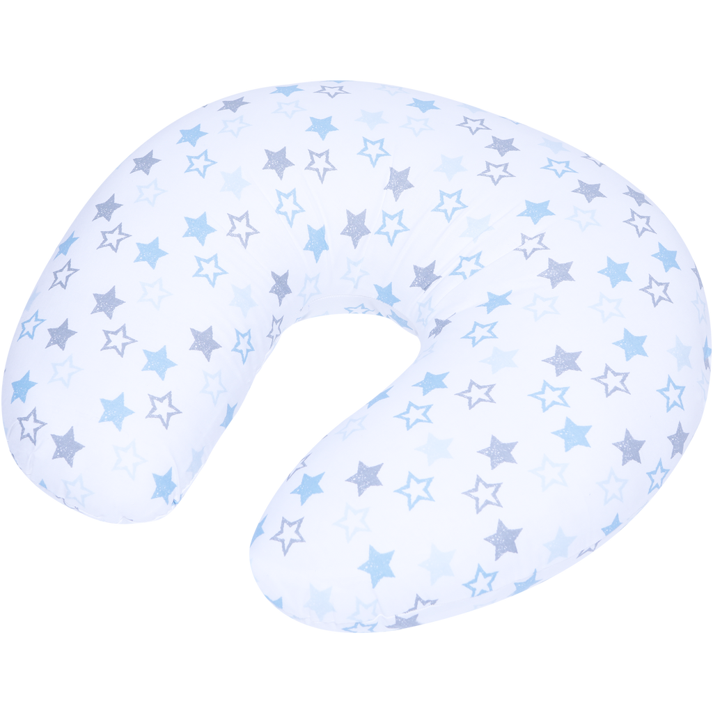 Coussin d’allaitement -étoiles gris bleu