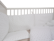 Parure de lit complète , 6 pièces , pour lit 120 X 60 étoiles beige